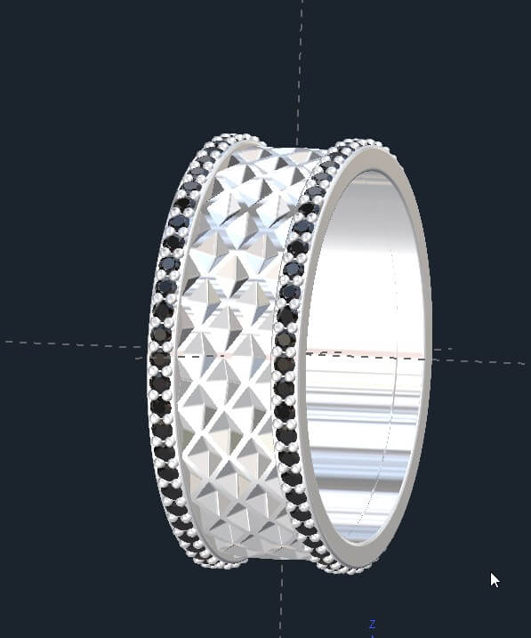 Tessellated Mens Wedding Ring