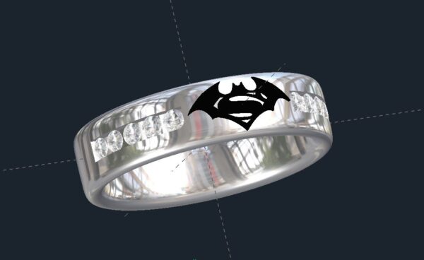 Diamond Superman Batman Ring