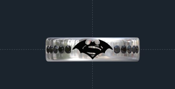 Diamond Superman Batman Ring