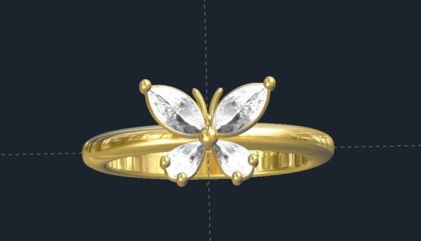 Diamond Butterfly Ring