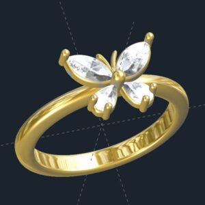 Diamond Butterfly Ring