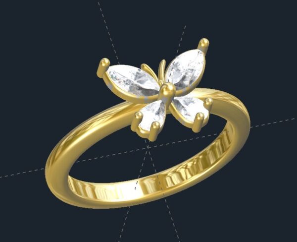 Diamond Butterfly Ring