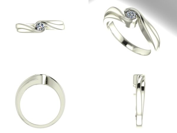 Tension Set Solitaire Engagement Ring
