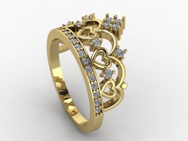 Princess Crown Silver Ring – Jewllery Design