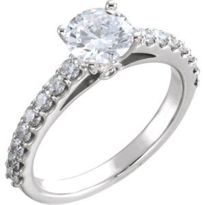 Accented Cathedral Engagement Ring