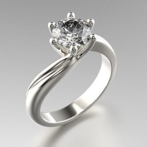 Sculptural Solitaire Engagement Ring