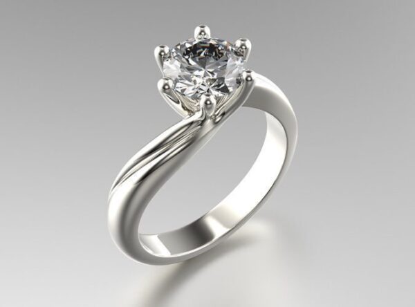 Sculptural Solitaire Engagement Ring