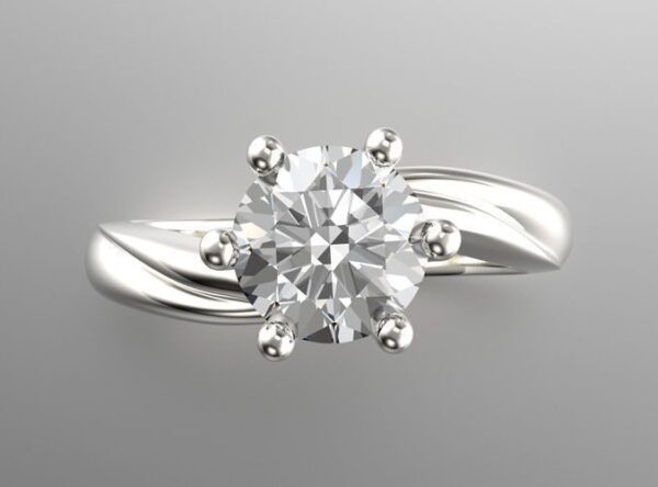 Sculptural Solitaire Engagement Ring