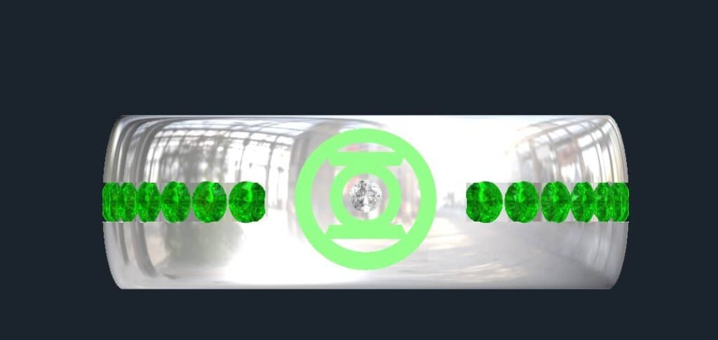 Custom Green Lantern Ring | Superhero Wedding Rings