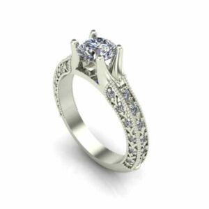 milgrained art deco engagement ring