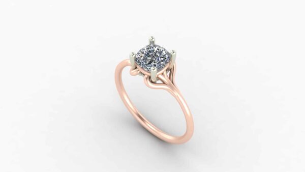 2 Tone Solitaire Ring