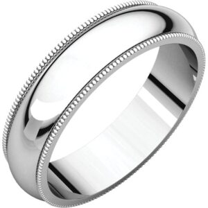 Milgrained Mens Wedding Ring