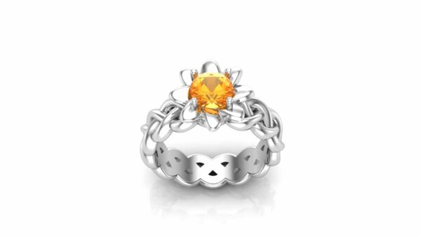 floral solitaire engagement ring