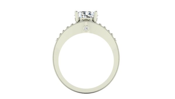 Engraved Split Shank Engagement Ring