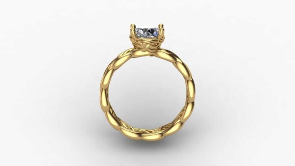 Solitaire rope engagement ring