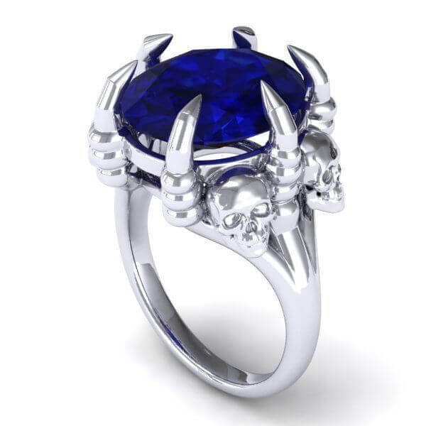 Clawed Skull Engagement Ring