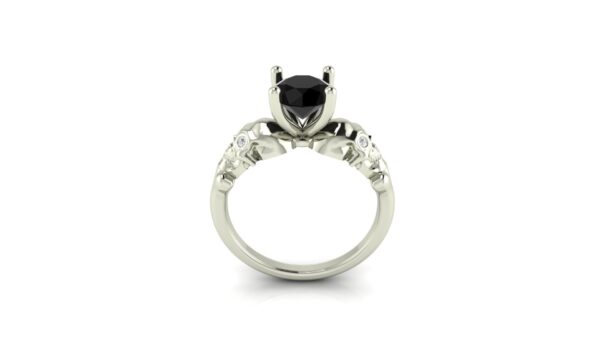 Black Diamond Skull Engagement Ring