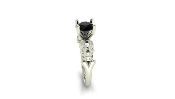 Black Diamond Skull Engagement Ring