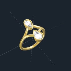 2 stone bezel set ring