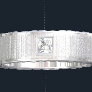 Brushed Diamond Men's Wedding Ring