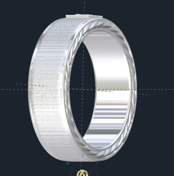 Brushed Diamond Men's Wedding Ring
