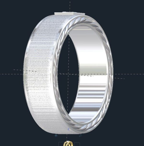 Brushed Diamond Men's Wedding Ring