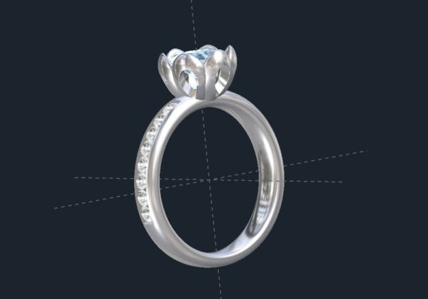 Custom Flower Engagement Ring