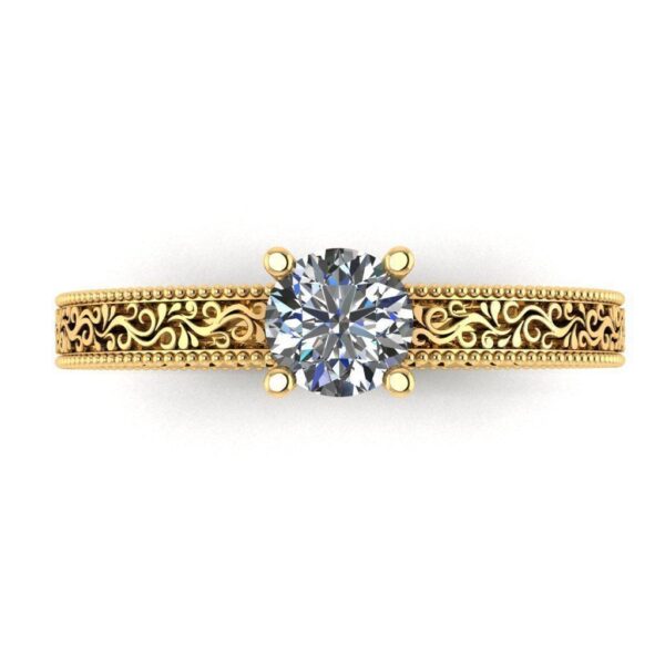 Scrolled Solitaire Engagement Ring