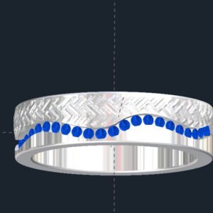 Wavy Men's Sapphire Wedding Ring