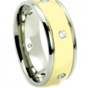 Accented Titanium Wedding Ring