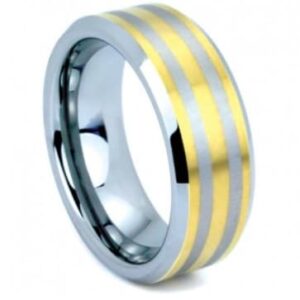 2 Tone Tungsten Wedding Ring