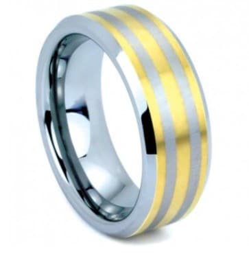 2 Tone Tungsten Wedding Ring