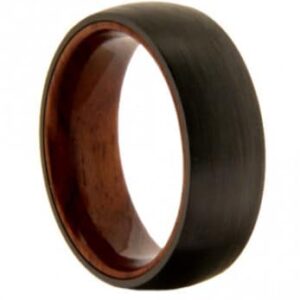 Wood Inlay Tungsten Wedding Ring