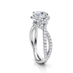 Overlapping Halo Engagement Ring