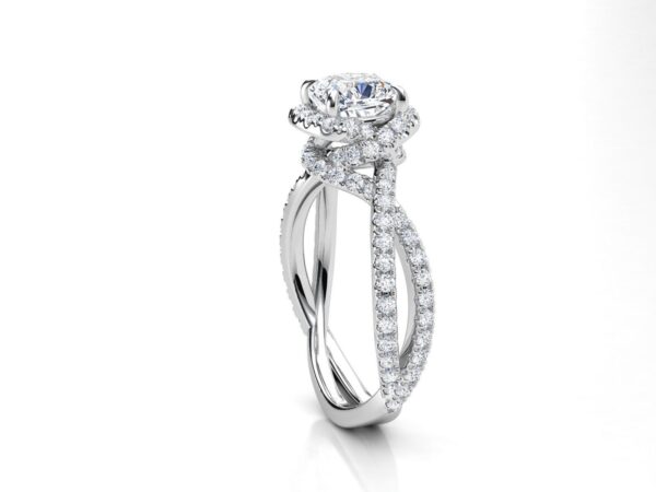 Overlapping Halo Engagement Ring