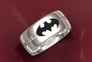 Batman Wedding Ring With Diamond