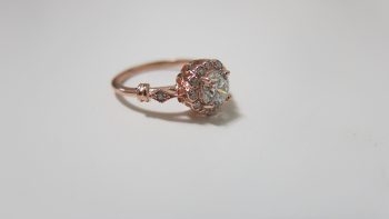 Vintage Halo Engagement Ring Custom Designed Jewelry