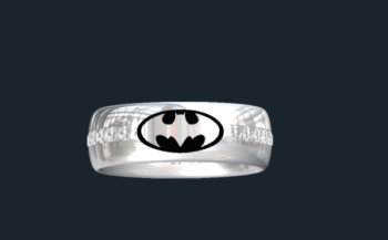 Batman Wedding Ring With Diamond