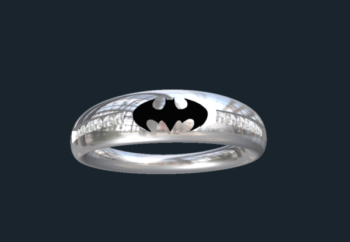 Batman Wedding Ring With Diamond