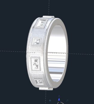 Bezel Set Men's Diamond Wedding Ring