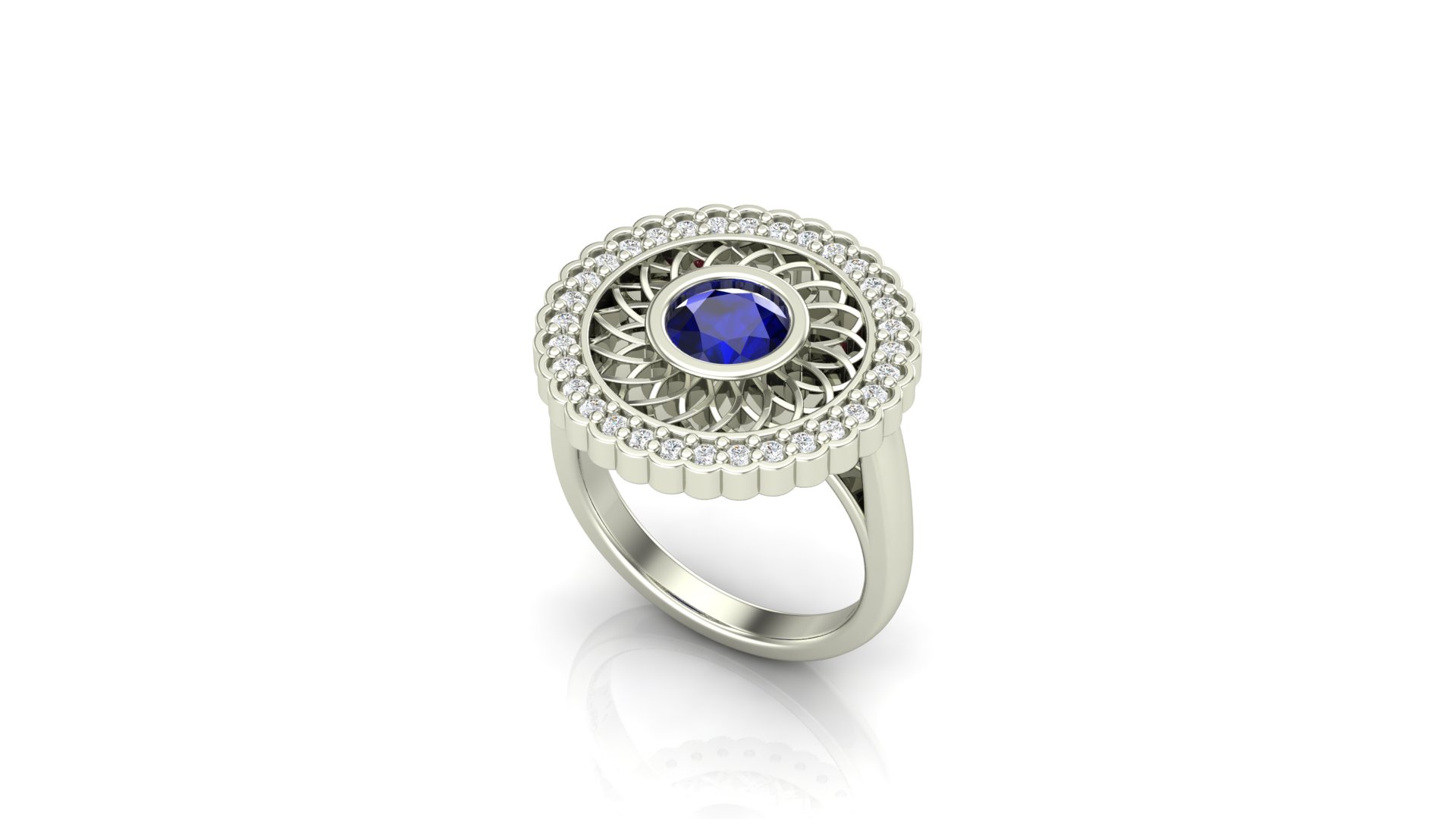 flower halo engagement ring
