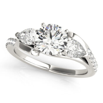 Split Shank 3 Stone Engagement Ring Asymmetrical 3 Stone Engagement Ring