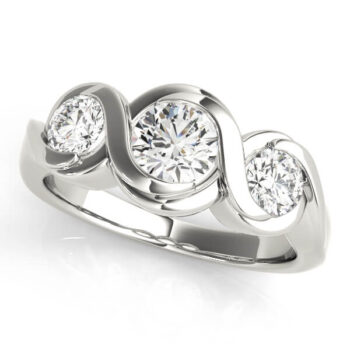 Platinum Prong Set 3-Stone Engagement Ring - Arax Jewellery