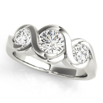 Bezel Set 3 Stone Engagement Ring Bezel Set 3 Stone Engagement Ring