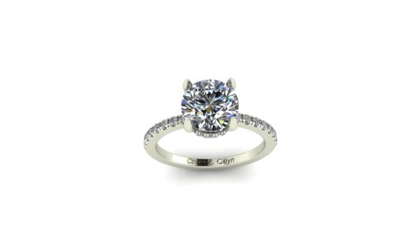 French Pave Engagement Ring