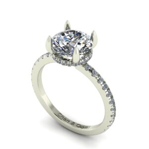 French Pave Engagement Ring