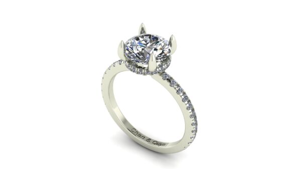 French Pave Engagement Ring