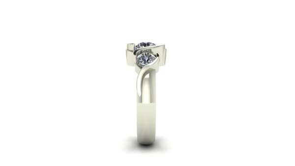 Three Stone Bezel Set Engagement Ring