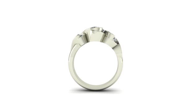 Three Stone Bezel Set Engagement Ring