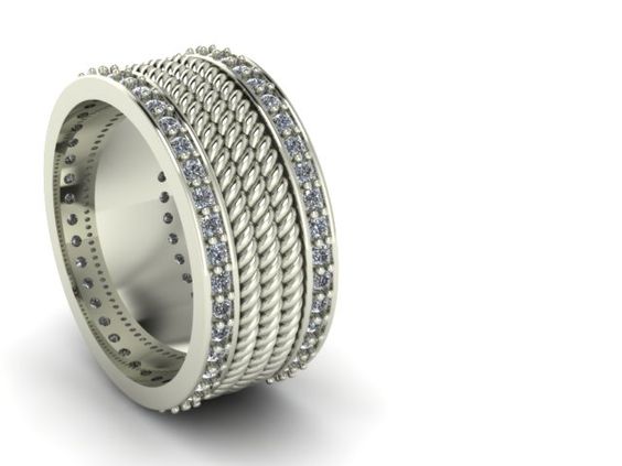 Diamond Rope Wedding Ring